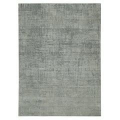 Rug & Kilim’s Abstract Rug in Grey and Stone Blue Geometric Pattern