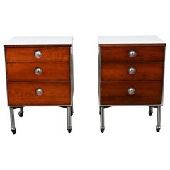 1960’s Mid Century Modern Raymond Loewy for Hill Rom Nightstands or End Tables 