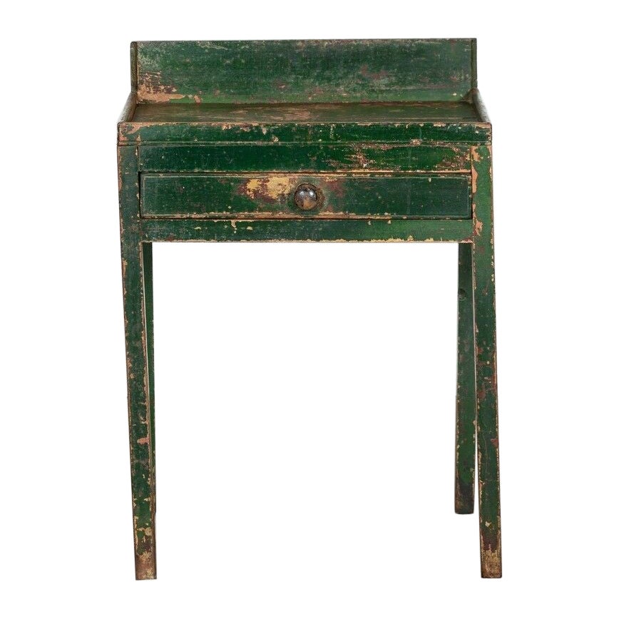 19thC Irish Painted Vernacular Pine Work Table For Sale