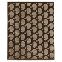 Rug & Kilim’s Classic Style Rug in Brown with Ivory Paisley Patterns