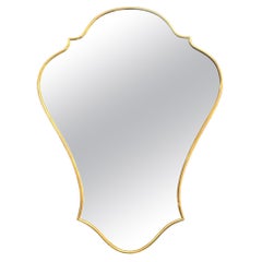 Vintage Mid Century Modern Italian Brass Wall Mirror 1960s