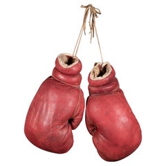 Large Antique Gold Smith Leather Boxing Gloves c.1950