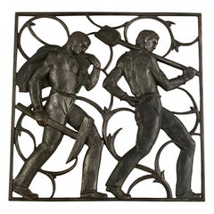 Heinrich Moshage, 'Zur Arbeit' (To Work)  Art Deco Forged Iron Wall Relief