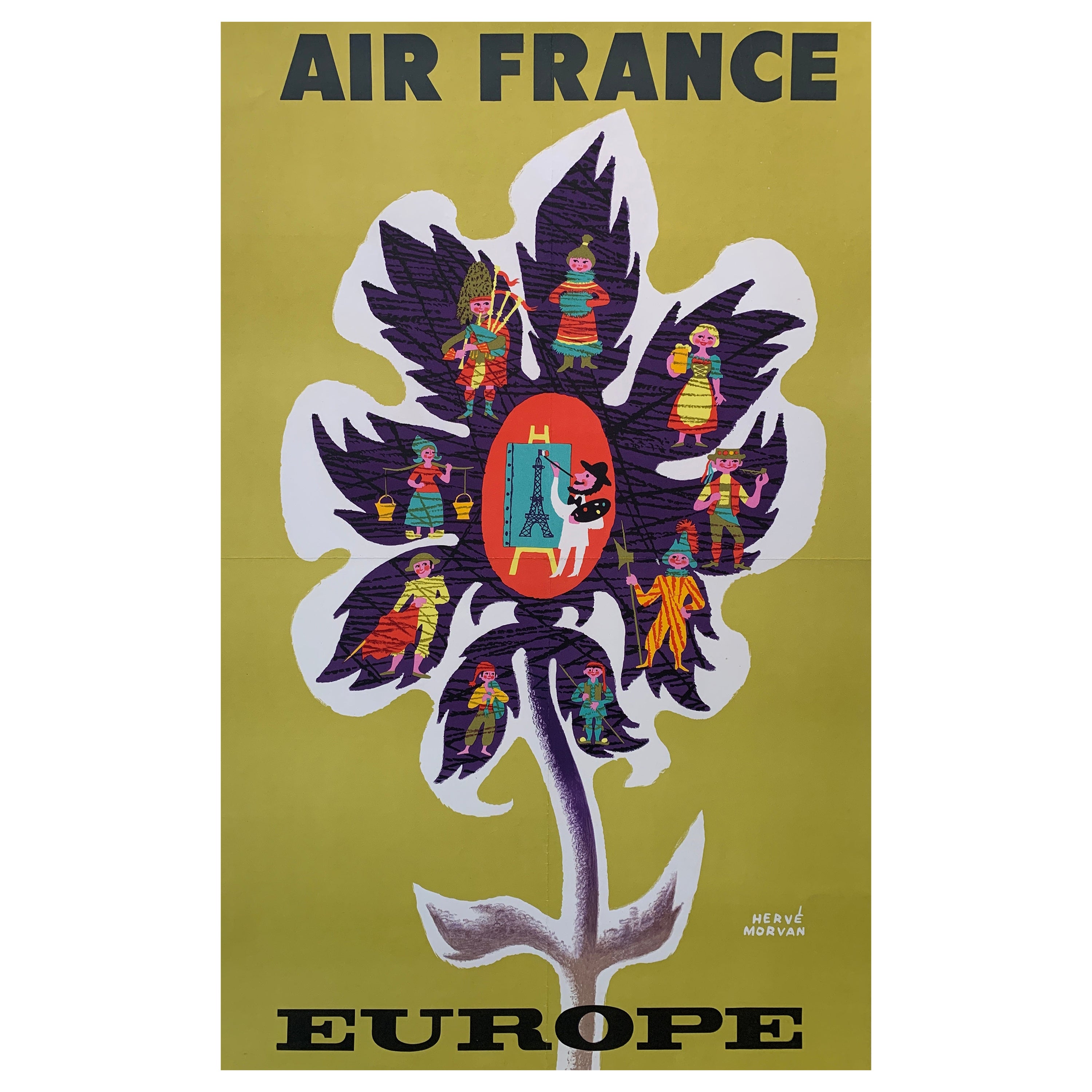 Affiche Air France Paris New York 1951 - Réédition 50x70 Cm - Poster Vintage