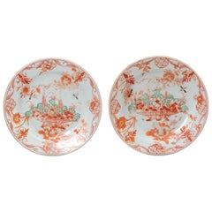Pair of Antique Chinese Porcelain Desert Plate Dish Amsterdam Bont, 18th Century