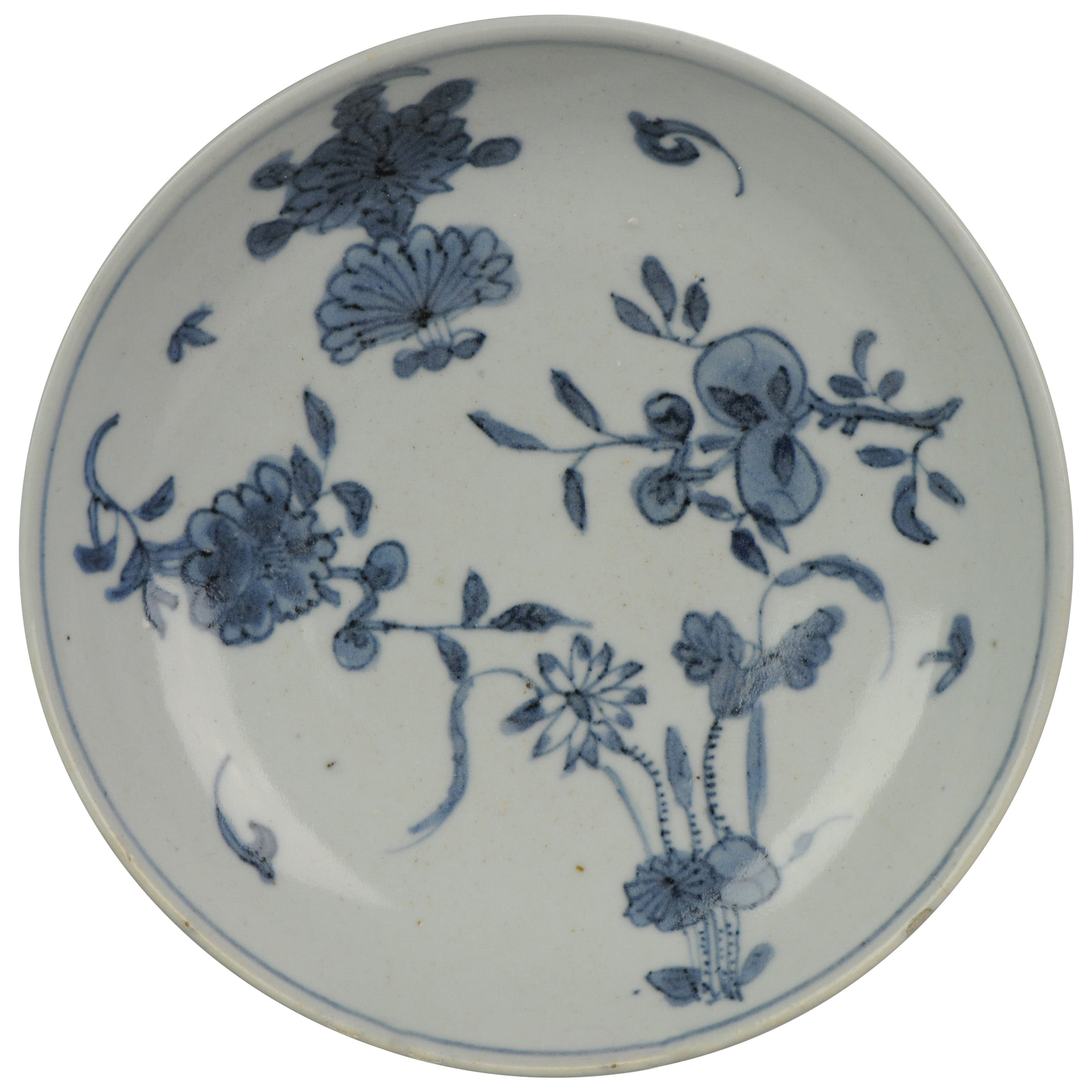 Antique Chinese Kosometsuke Tianqi/Chongzhen Porcelain Fruits Flowers, 17th Cen For Sale