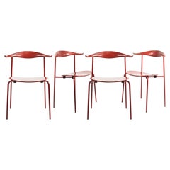 2020 Set of Four CH88T Dining Chairs by Hans Wegner for Carl Hansen in Red