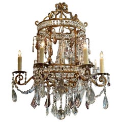 Antique Early 20th Century Bagues Manner Birdcage Form Chandelier