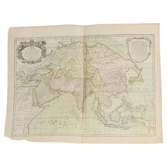 Antique French Map of Asia Including China Indoneseia India, 1783