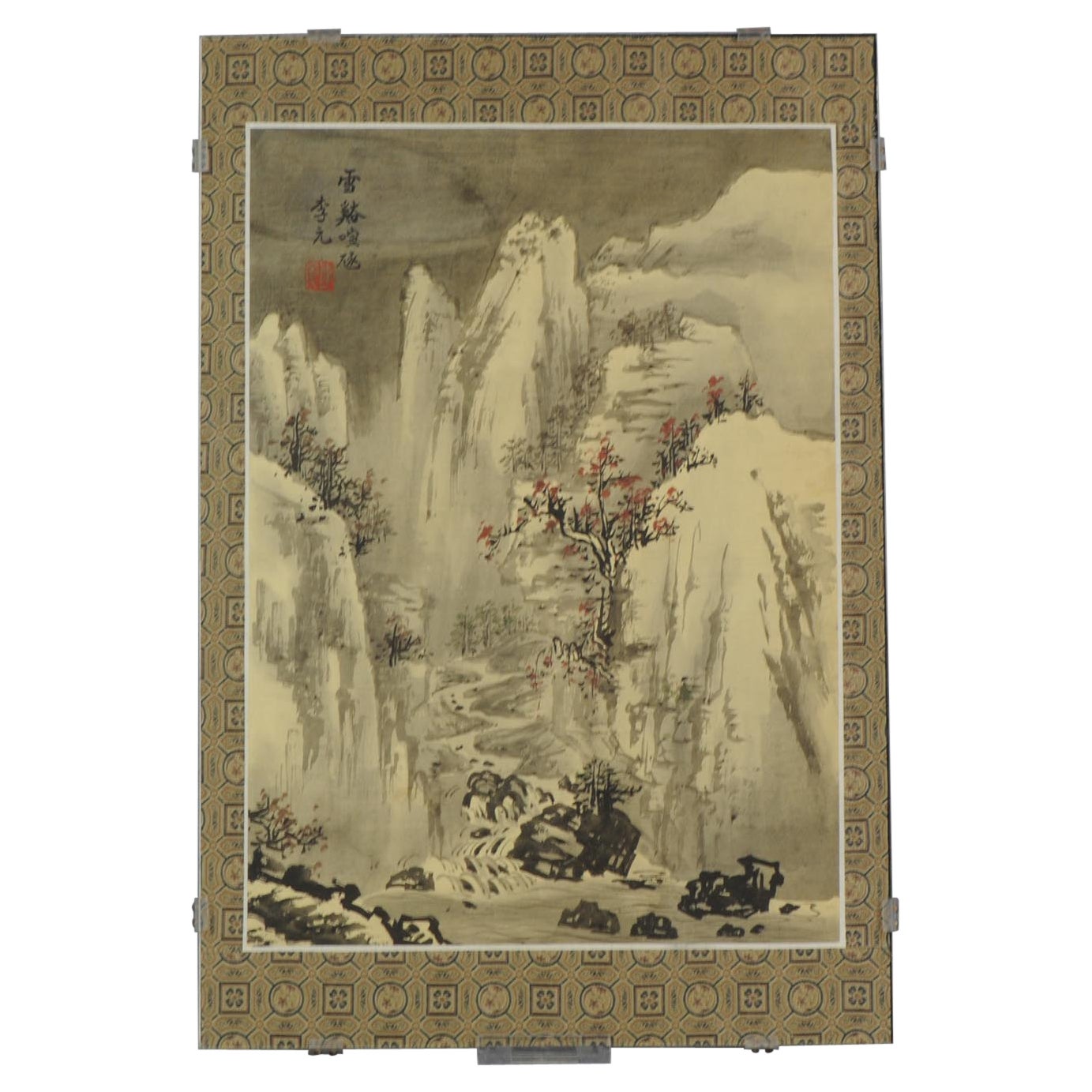 Antique Chinese Aquarel Signed Marked China Silk Painting, 19/20th Century For Sale
