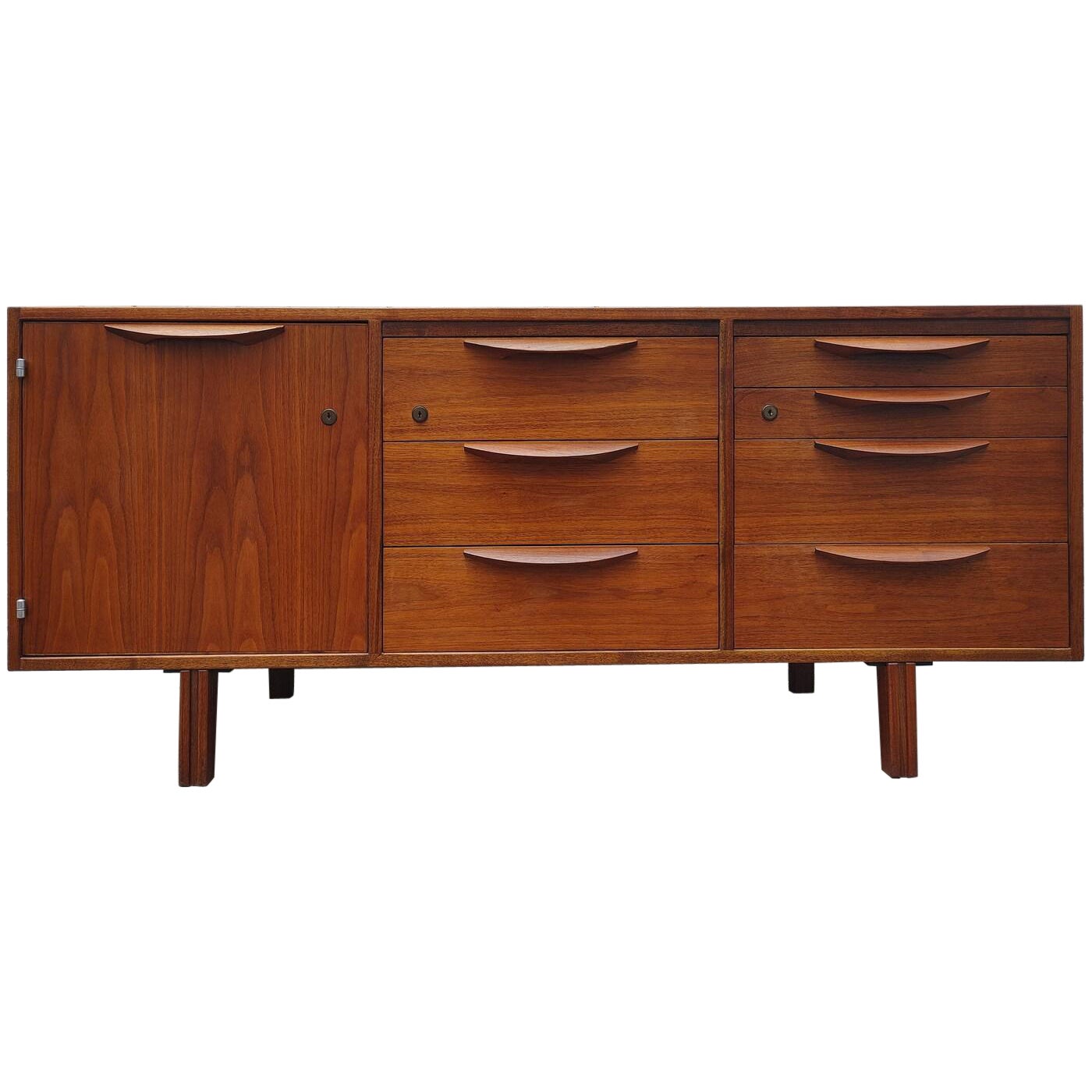 Mid Century Modern Jens Risom Walnut Credenza