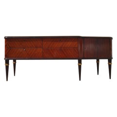 Italian Rosewood Herringbone Credenza