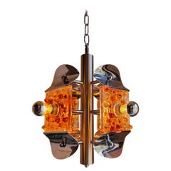 Mid-century modern Murano glass pendant light by Mazzega, 1970s 