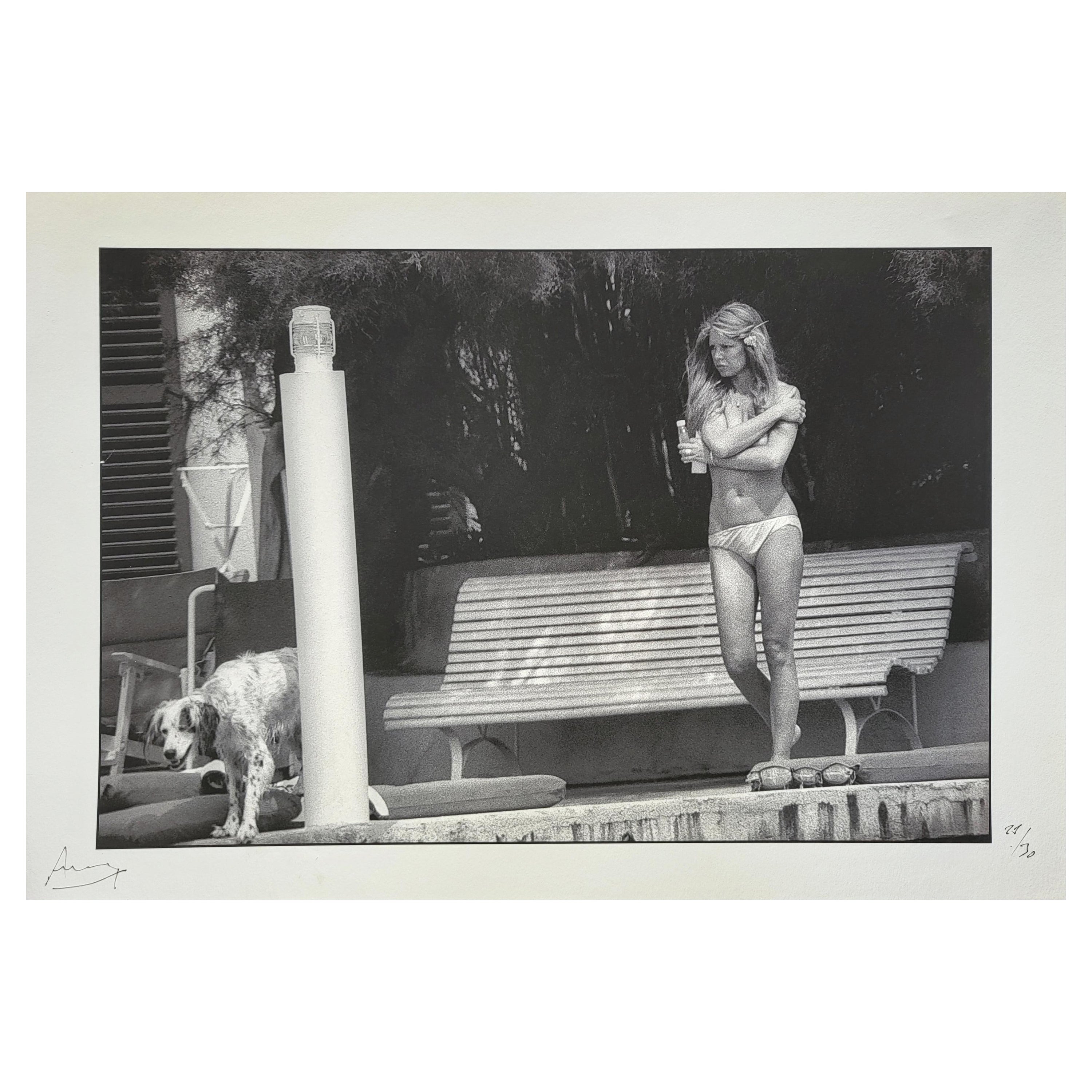 Brigitte Bardot. Francis Apesteguy Vintage silver print on RC paper 1976 For Sale