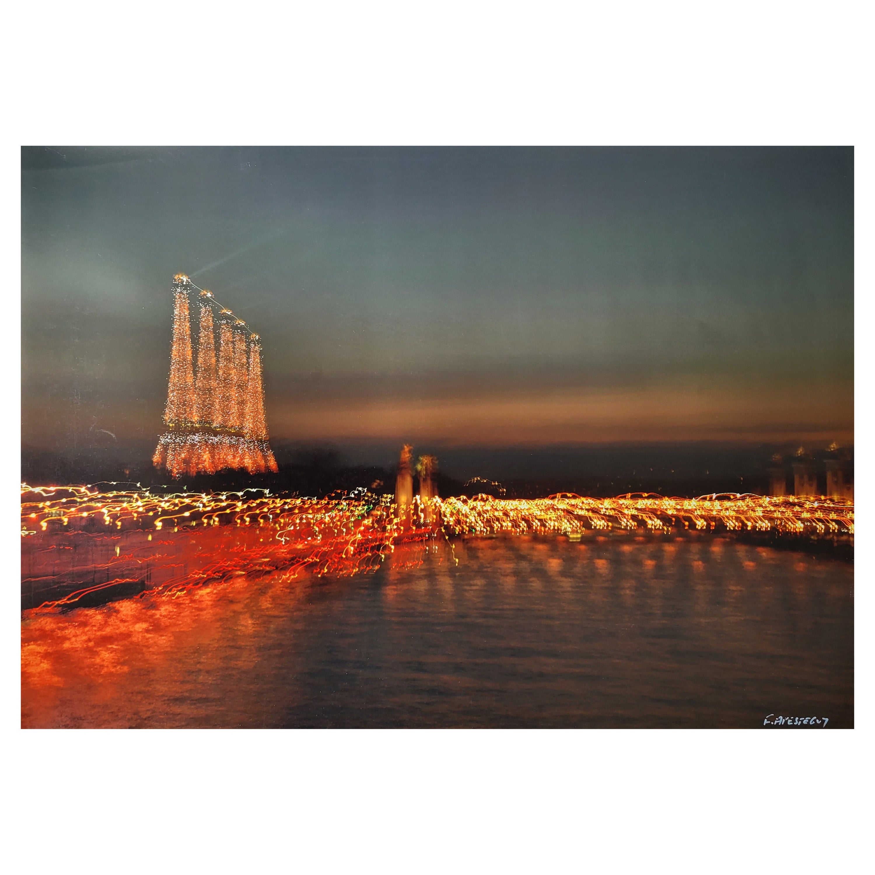 Photo à jet d'encre Francis Apesteguy « Mouvements orientaux sur la Seine » 