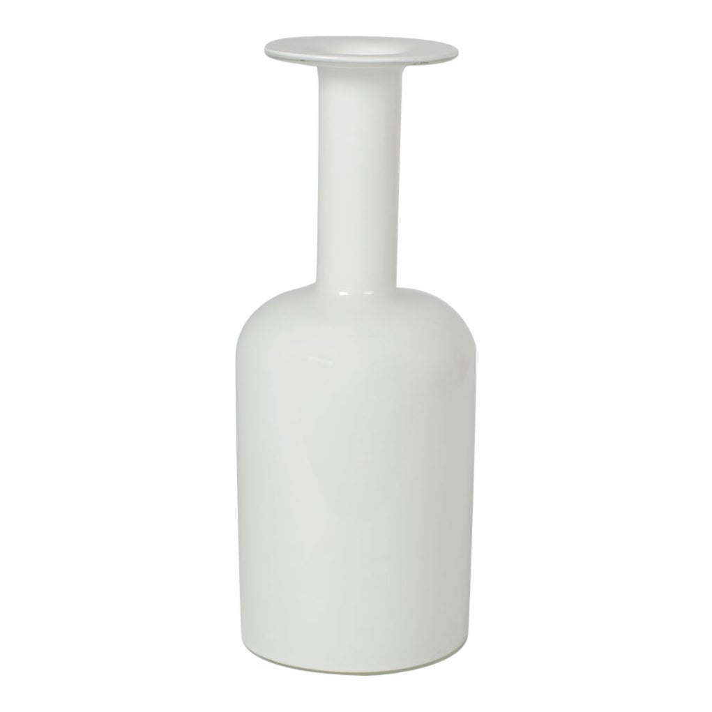 Weiße dänische Vase in Weiß von Otto Brauer für Holmegaard, Dänemark, 1960er Jahre