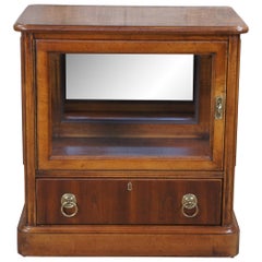Retro Mahogany Curio Display Cabinet End Side Table Vitrine Nightstand 25"