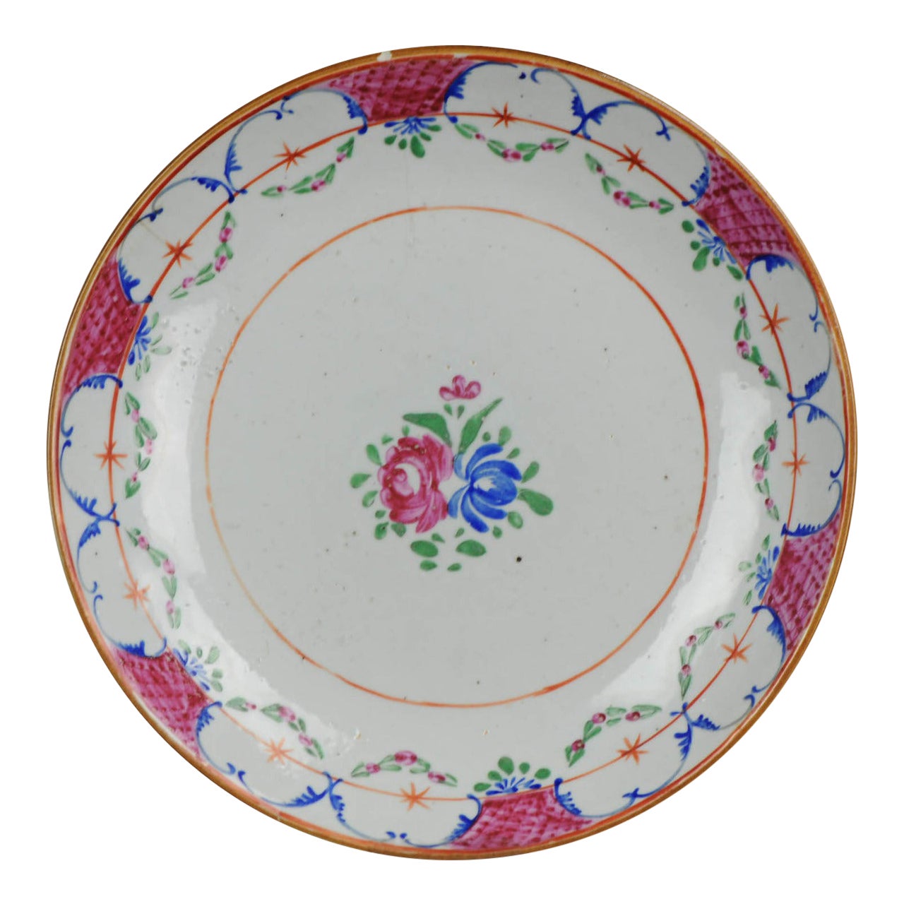 Antique Chinese Porcelain Charger Plate Qianglong Jiaqing Qing, ca 1780 - 1810 For Sale