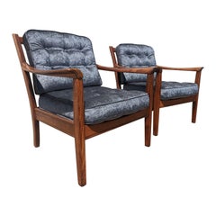 Vintage Pair of Mid Century Modern Danish Teak Side Chairs