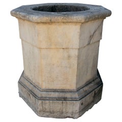 18th Century Spanish White Marble Octagonal  Well Spout