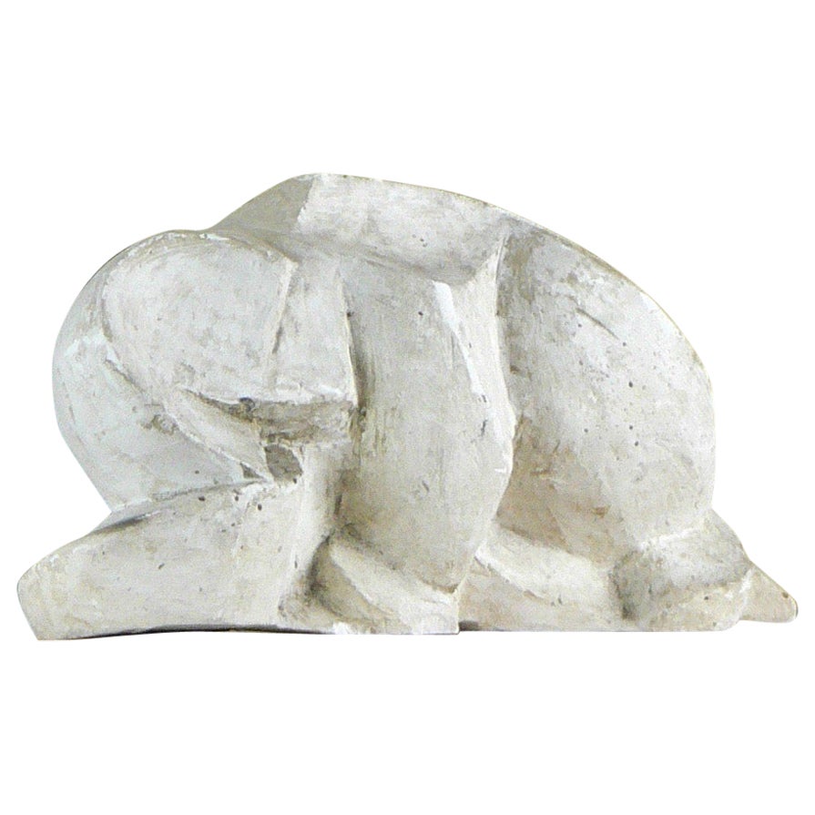 Abstract plaster sculpture from the 1950s with a French origin. For Sale