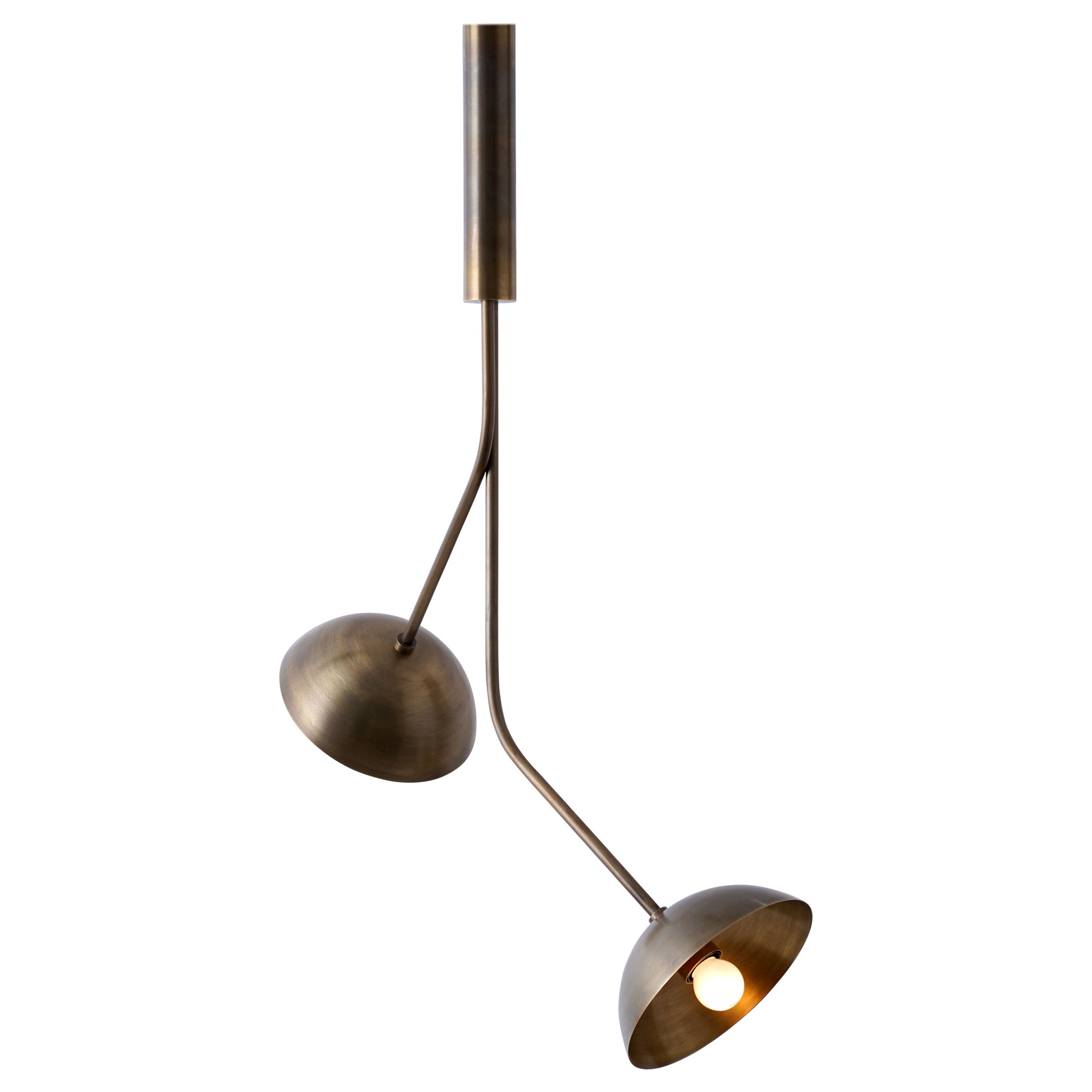 Rhythm 2 Brass Dome Suspension Lamp by Lamp Shaper
