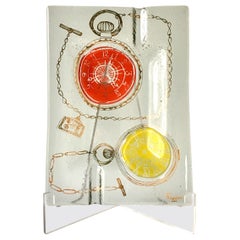 A Clocks (Watches) Illustrated Higgins Glass Ashtray