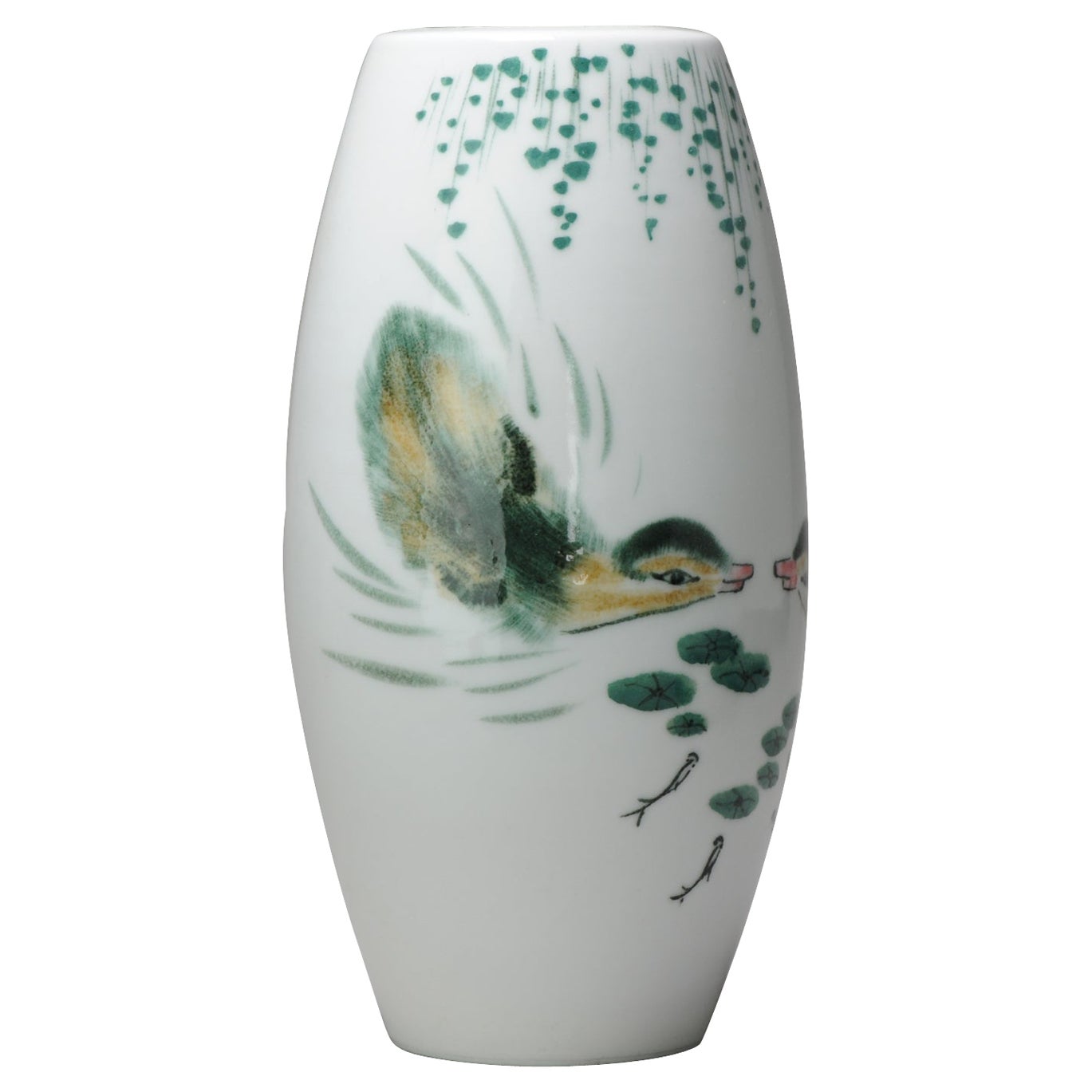 Vase chinois vintage en porcelaine Proc Liling Duck Vase sous glaçure, 20e siècle en vente