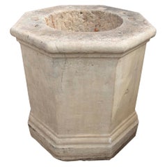 18th Century Spanish White Marble Octagonal  Well Spout