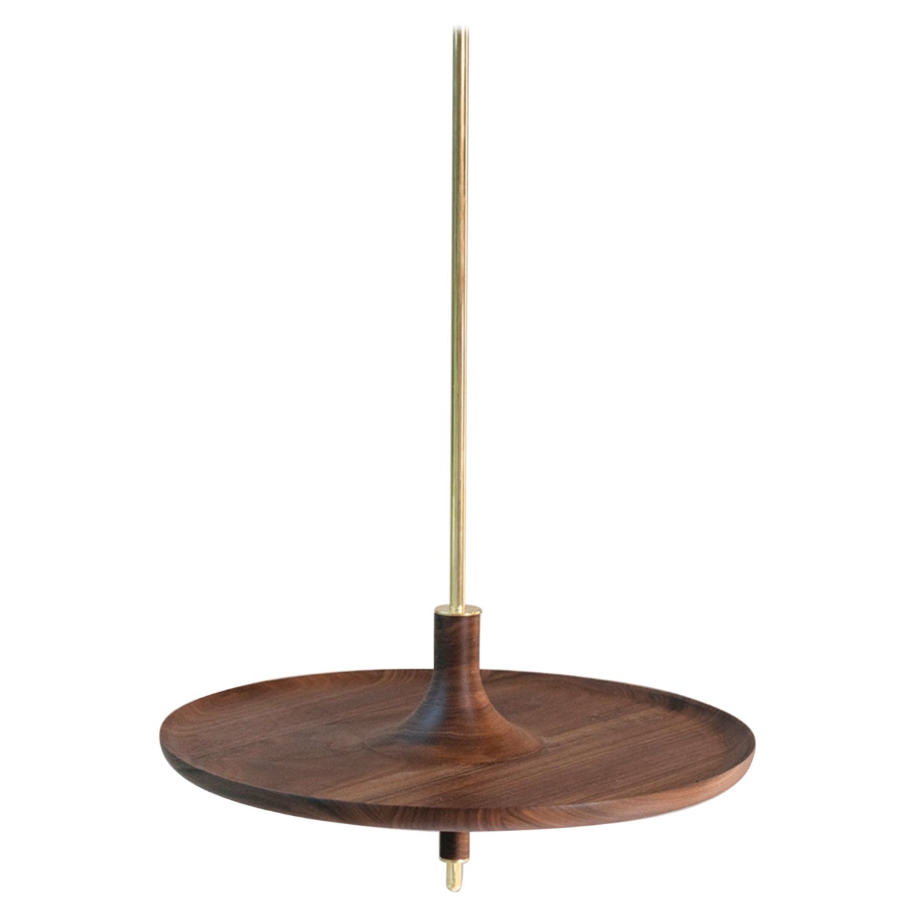 Toupy Walnut And Brass 38 Hanging Table by Mademoiselle Jo For Sale