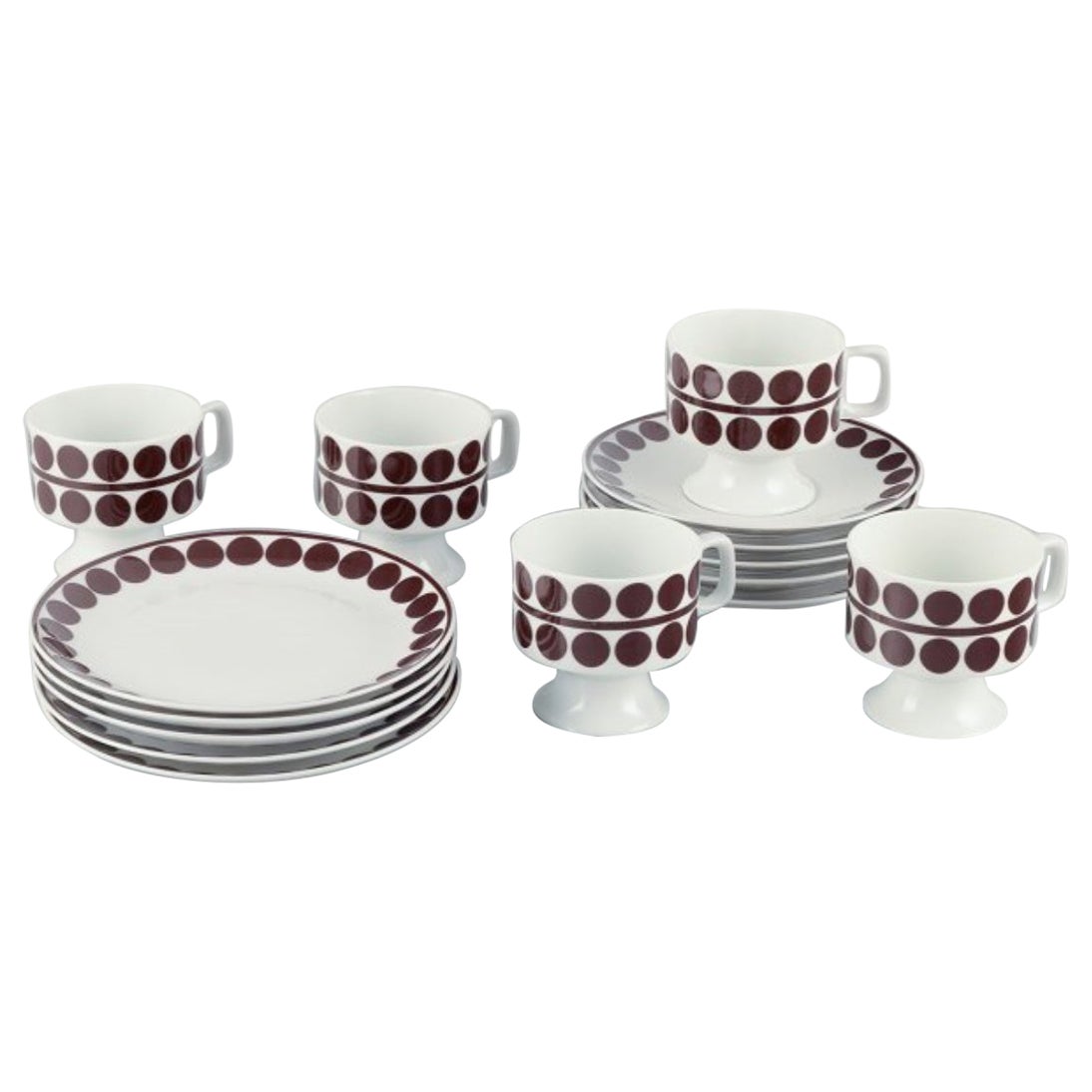 Eschenbach, Germany, a five-person retro coffee set in porcelain. For Sale