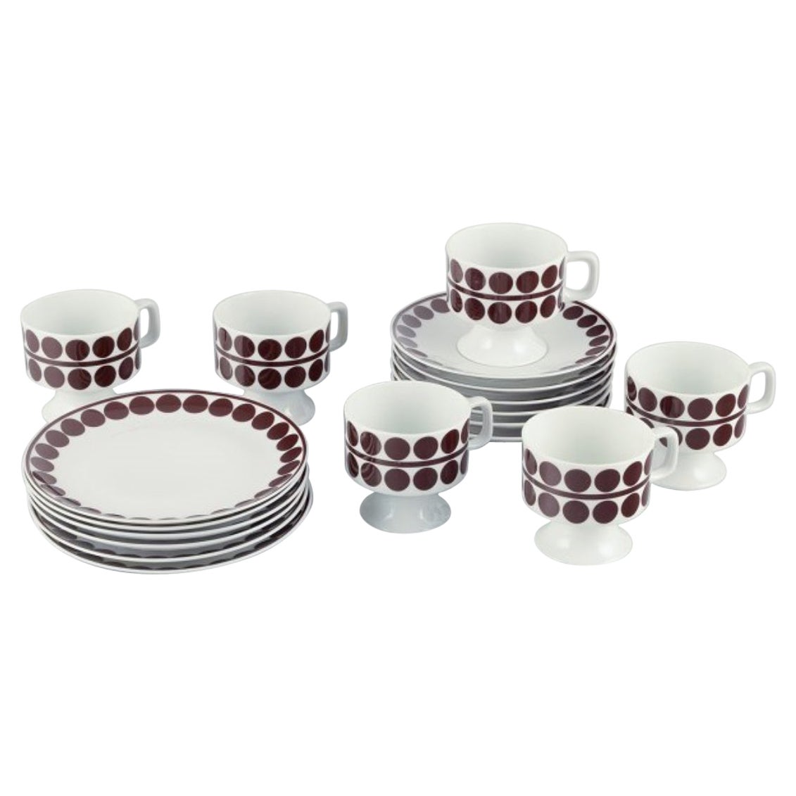 Eschenbach, Germany, a six-person retro coffee set in porcelain. For Sale