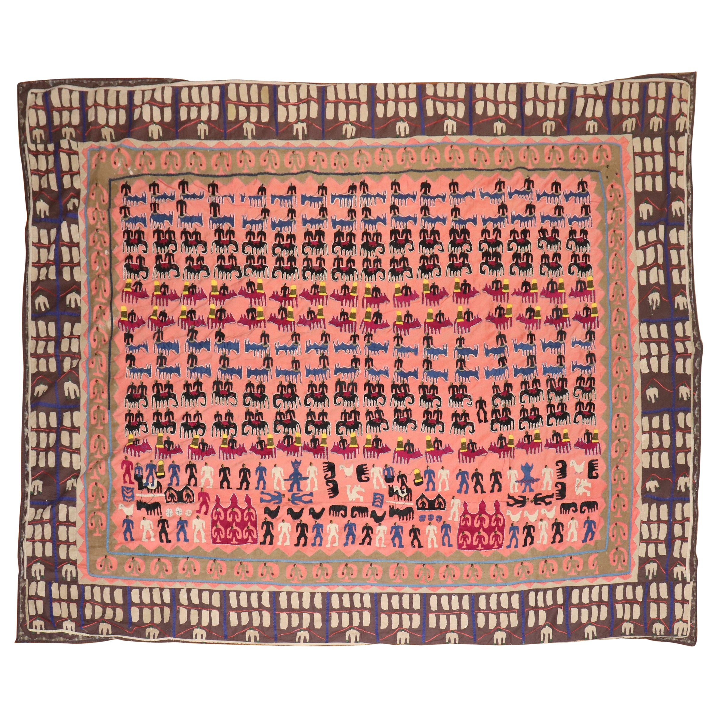 Zabihi Collection - broderie textile graphique - Animaux - Hommes en vente