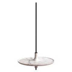 Carrara White Marble and Black Metal 38 Hanging Table by Mademoiselle Jo