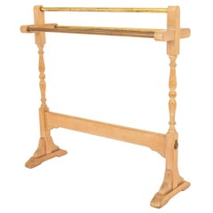 Cerused Oak and Brass Valet or Blanket Rack
