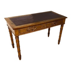 Antique Rare French Faux Bamboo Writing Table