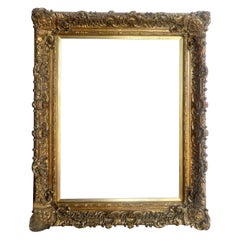 20th Century Large Ornate Carved Gilt Wood Frame, French Rococo Style 