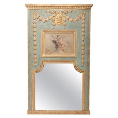 A French 18th Century Painted Gilt Trumeau Mirror