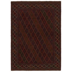 Rug & Kilim’s Mashwani Afghan Baluch Rug in Burgundy with Geometric Patterns