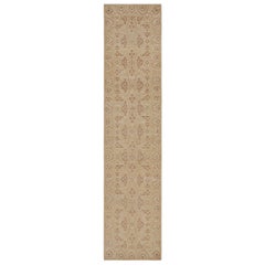 Rug & Kilim’s Oushak Style Rug in Beige-Brown Floral Pattern