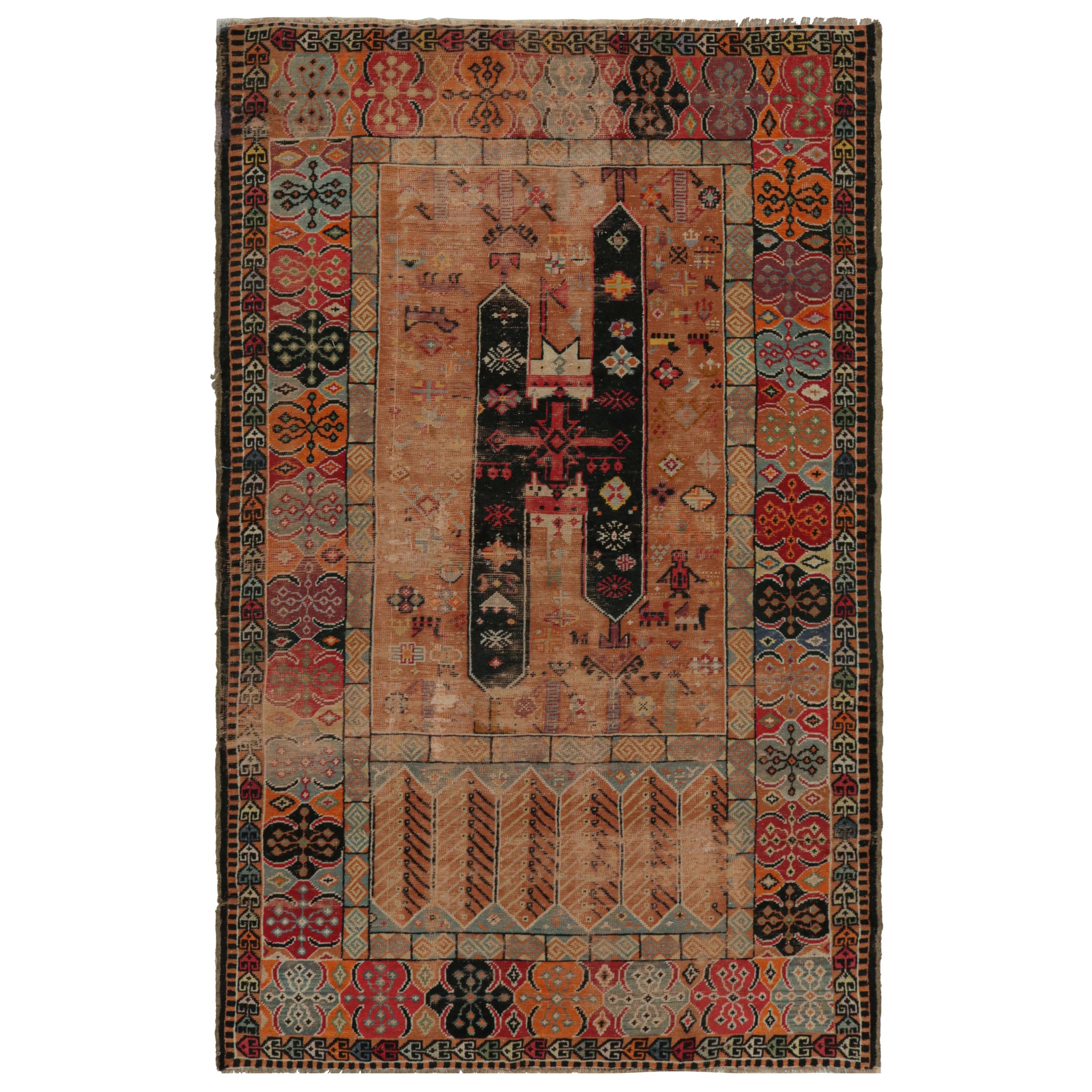 1890s Antique European Rug with Colorful Geometric Patterns, from Rug & Kilim For Sale