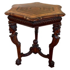 Parquet Center Hall Table Neoclassical Elements