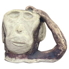 Hand made Retro Ceramic Signed Monkey Sculpture 