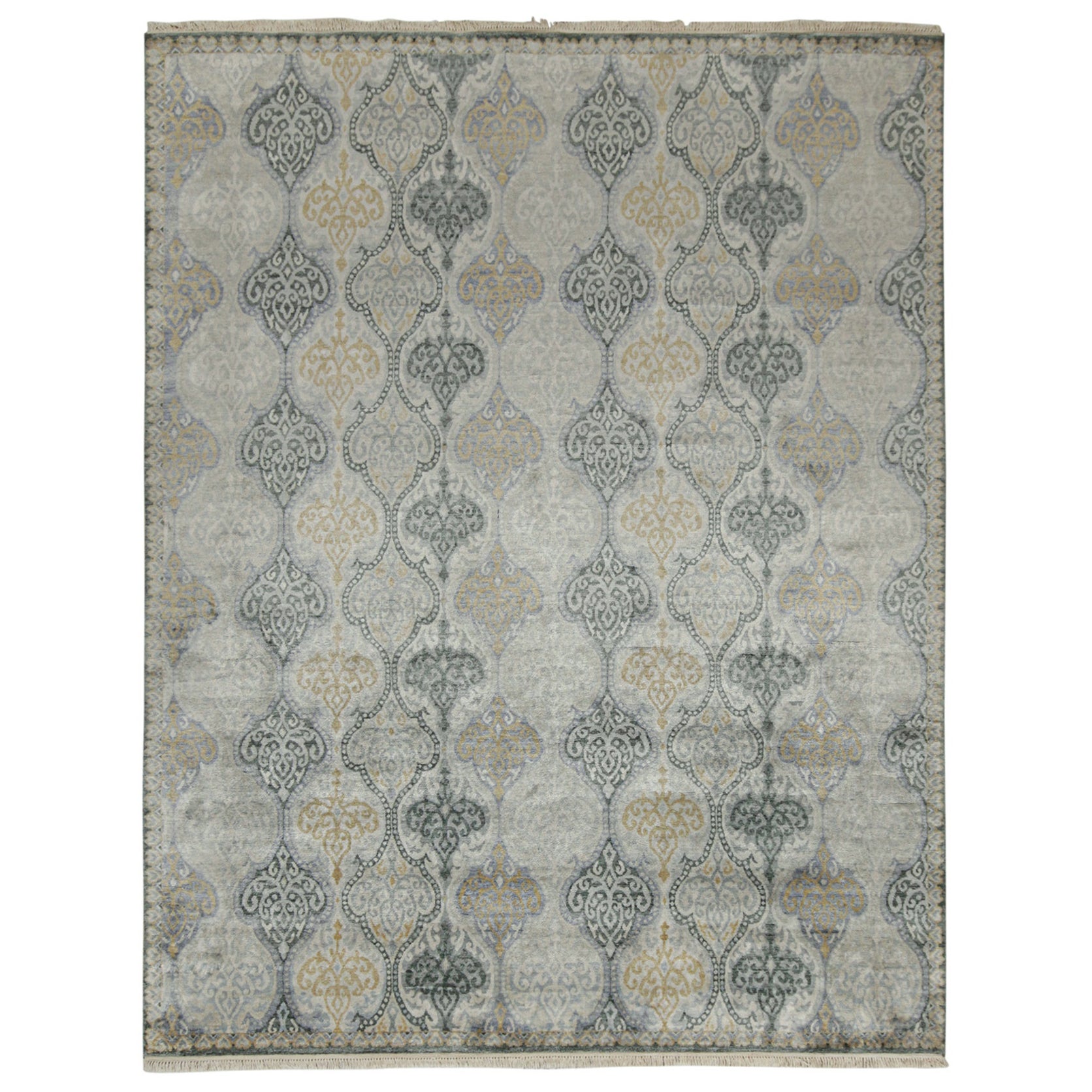 Rug & Kilim’s Classic Style Rug with Grey, Beige and Gold Pattern