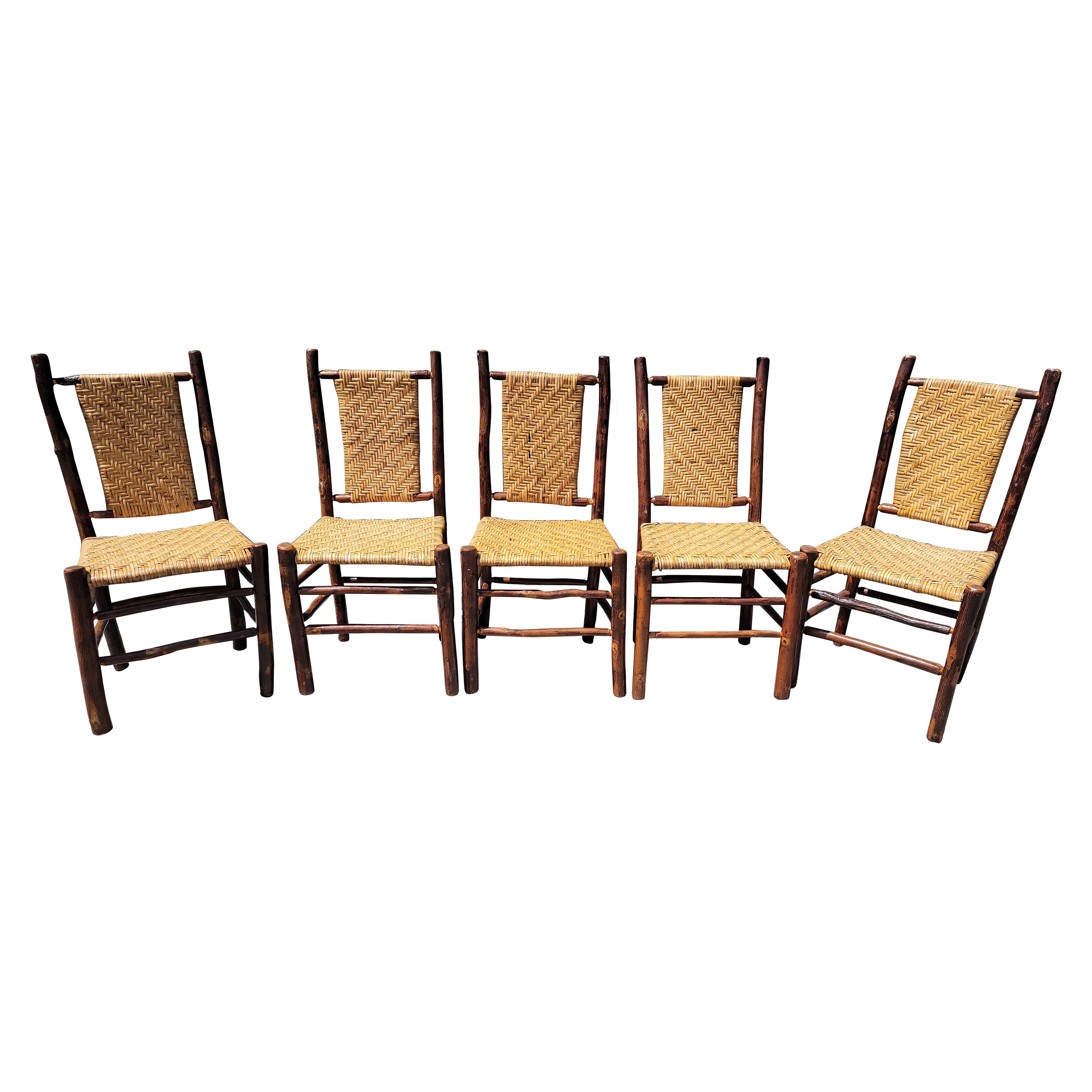 Set of Five Matching Signed Old Hickory Chairs -5