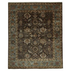 Rug & Kilim’s Classic Tabriz style rug in Brown, Blue and Gold Floral Patterns