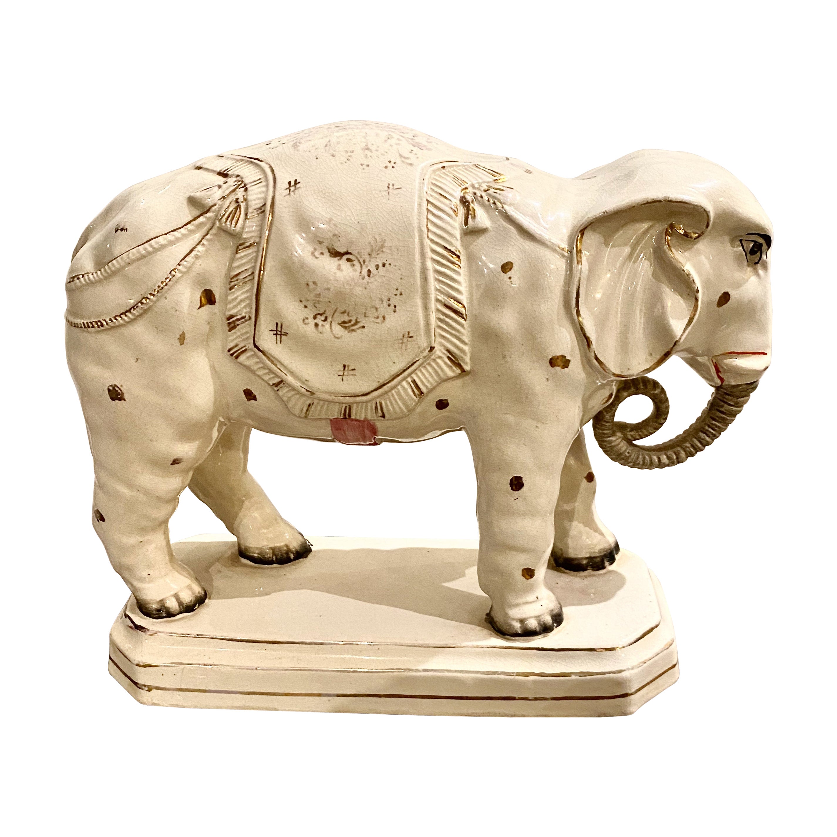 Large Staffordshire Elephant, c. 1880 For Sale