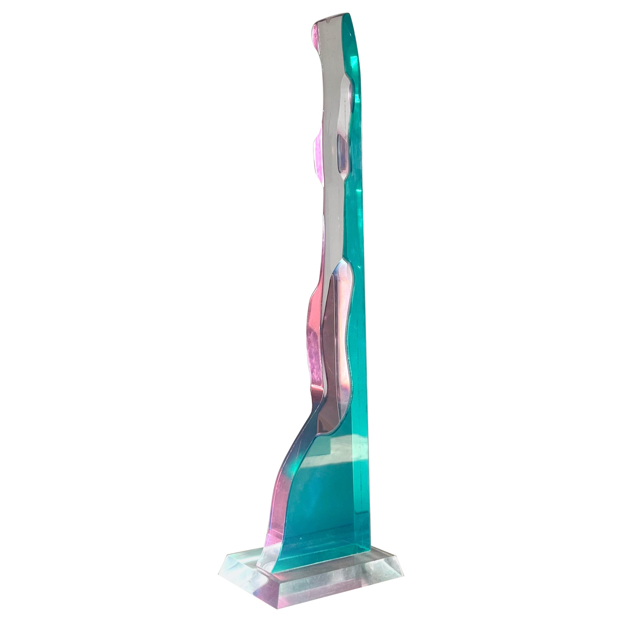 Vintage postmodern lucite sculpture, late 20th century  For Sale