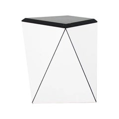 2021 David Adjaye for Knoll Washington Prism Side Table in White / Black Marble