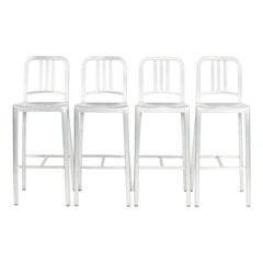 2010s Emeco Navy Bar Height Stool in Brushed Aluminum, Model 1006 10+ Available